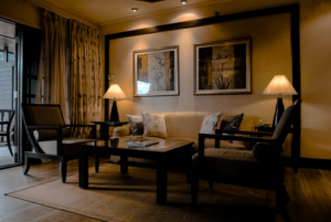 dim room